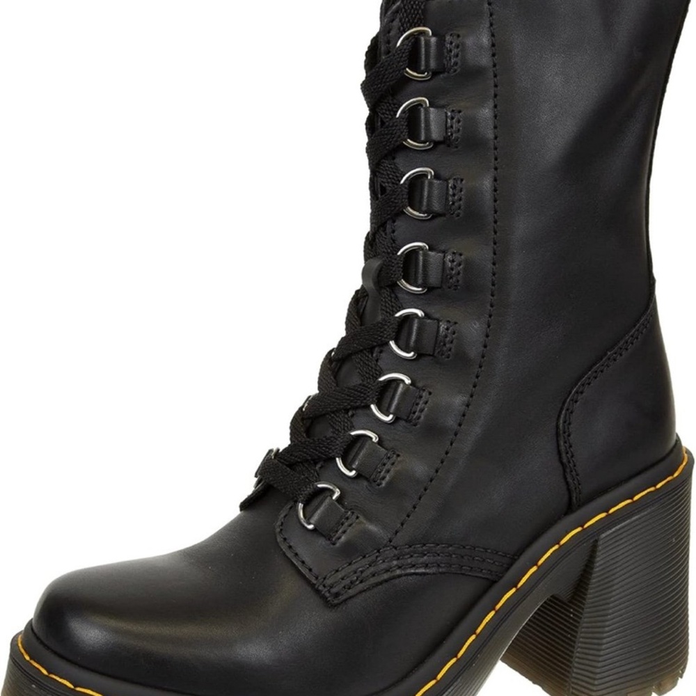 Dr. Martens Black Combat Boots with Chunky Heel